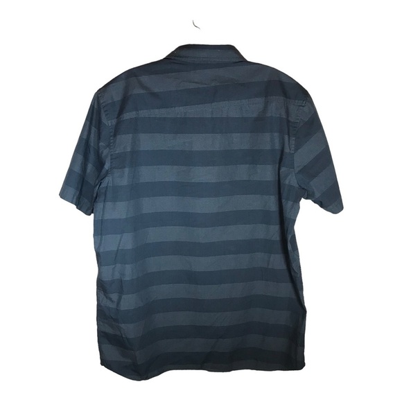 Oakley shirt men’s L blue gray striped short sleeve button front casual - Picture 5 of 8